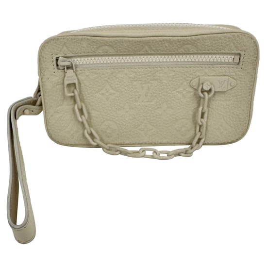 Louis Vuitton Monogram Pochette Volga Clutch aus weißem Leder - Image 3