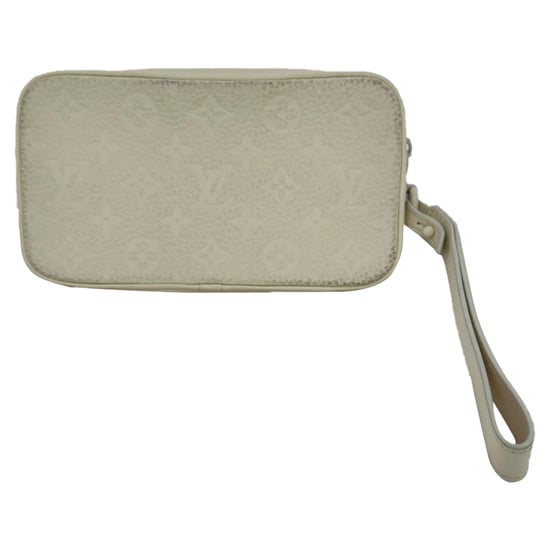 Louis Vuitton Monogram Pochette Volga Clutch aus weißem Leder - Image 5