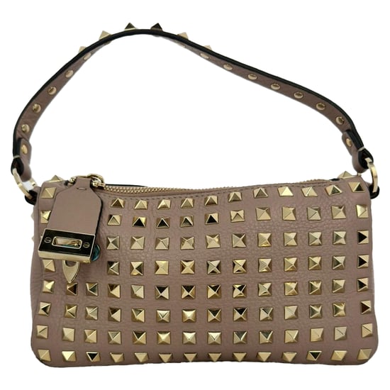 Valentino Garavani Poudre All Over Rockstud Kleine Schultertasche aus nude Leder - Image 2