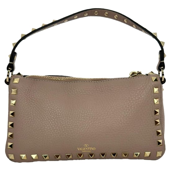 Valentino Garavani Poudre All Over Rockstud Kleine Schultertasche aus nude Leder - Image 4