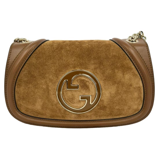 Gucci Blondie Kleine Schultertasche aus braunem Wildleder - Image 1
