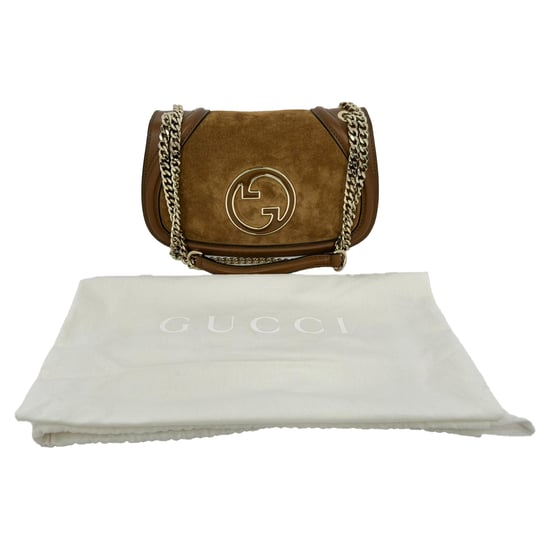 Gucci Blondie Kleine Schultertasche aus braunem Wildleder - Image 4