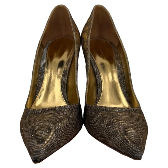 Gianvito Rossi Gianvito 105 spitze Pumps in goldmetallischem Glitzer - Image 1