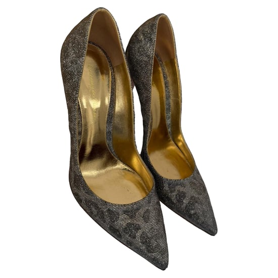 Gianvito Rossi Gianvito 105 spitze Pumps in goldmetallischem Glitzer - Image 5
