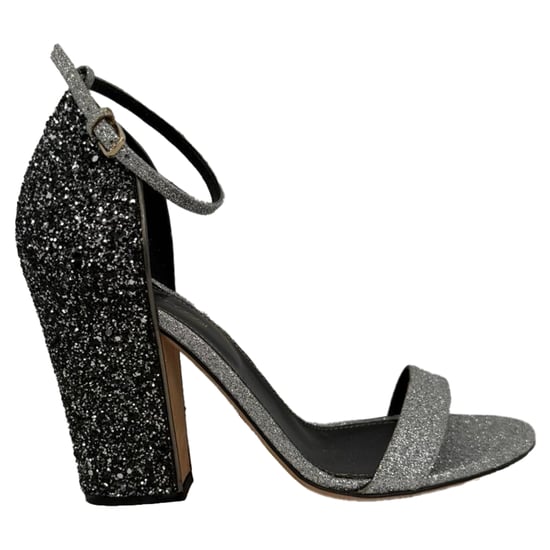 Sergio Rossi Glitzer Blockabsätze in Silber Metallic Glitzer - Image 5