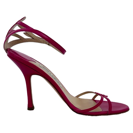 Jimmy Choo Knöchelriemen Sandaletten aus pinkem Leder - Image 1