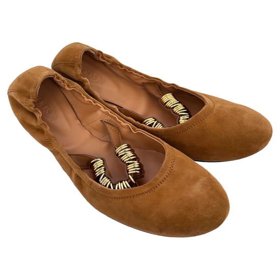 Tod's Ballerinas mit goldenem Ringdetail aus braunem Wildleder - Image 5