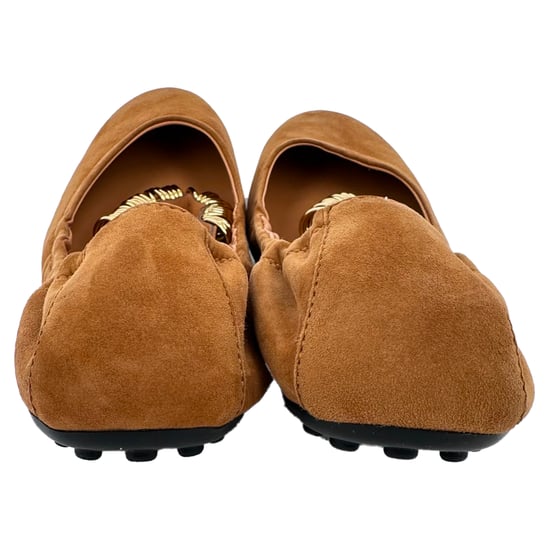 Tod's Ballerinas mit goldenem Ringdetail aus braunem Wildleder - Image 6