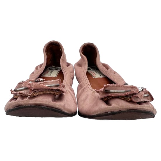 Lanvin Verzierte Ballettschuhe aus pinkfarbenem Satin - Image 2