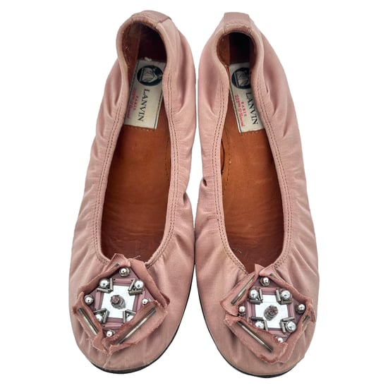 Lanvin Verzierte Ballettschuhe aus pinkfarbenem Satin - Image 4