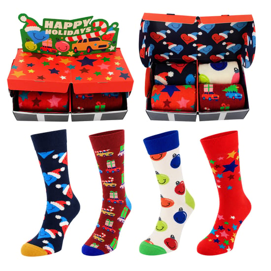 Happy Socks 4er-Set Festtags-Klassiker Multicolor Geschenkeset - Image 1