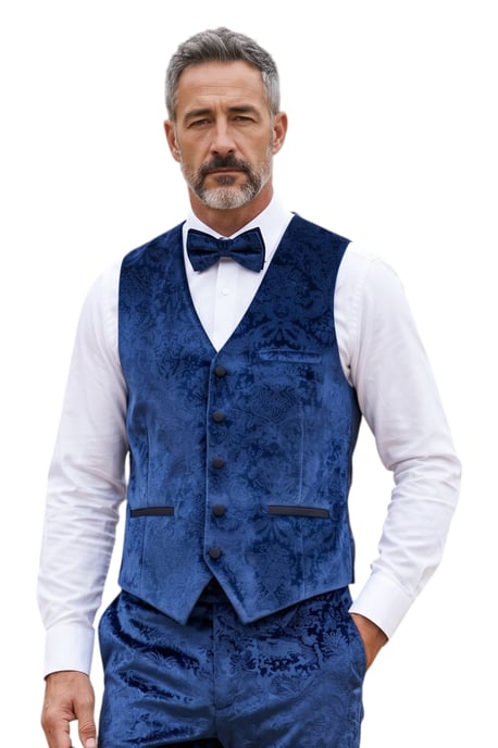 Herren blauer 3-teiliger Samt-Smoking-Anzug – AK2 - Image 4