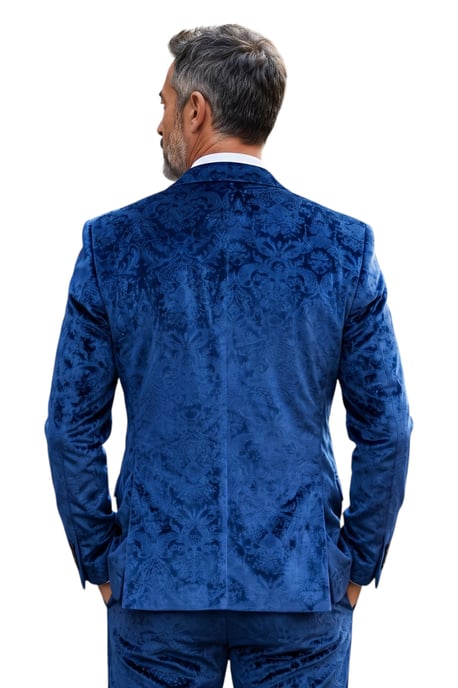Herren blauer 3-teiliger Samt-Smoking-Anzug – AK2 - Image 6