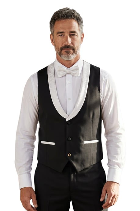 Herren weißer 4-teiliger Paisley maßgeschneiderter Hochzeitsanzug – AK2 - Image 4