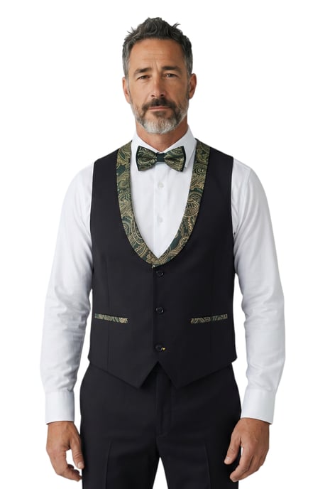 Herrengrüner vierteiliger Paisley maßgeschneiderter Hochzeitsanzug – AK2 - Image 4