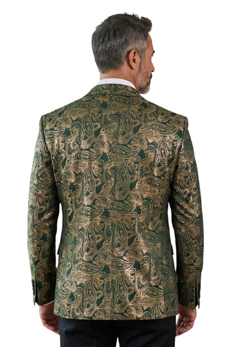 Herrengrüner vierteiliger Paisley maßgeschneiderter Hochzeitsanzug – AK2 - Image 6