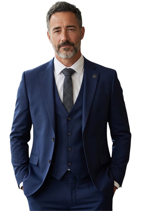 Herren Navy Herren 3-teiliger formeller klassischer Arbeitsanzug – IM30 - Image 1