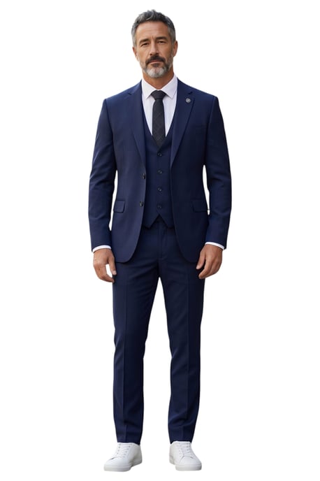 Herren Navy Herren 3-teiliger formeller klassischer Arbeitsanzug – IM30 - Image 2