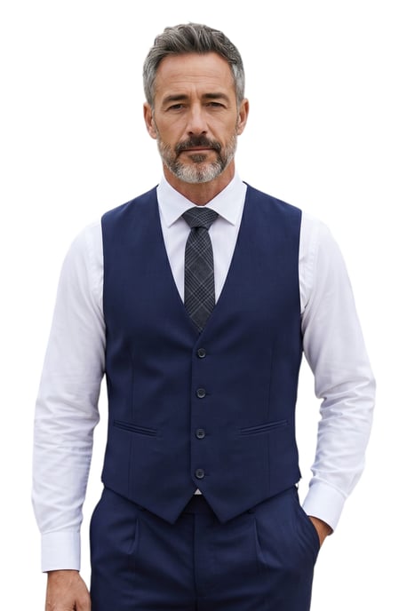 Herren Navy Herren 3-teiliger formeller klassischer Arbeitsanzug – IM30 - Image 4