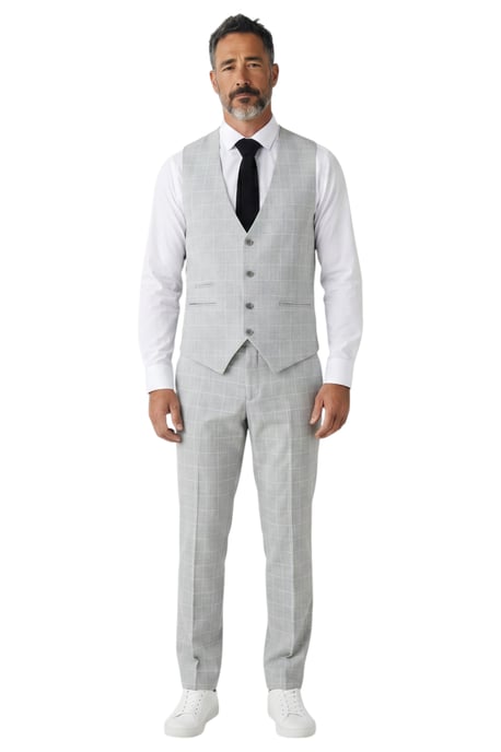 Herren GreyMens karierter 3-teiliger maßgeschneiderter formeller Arbeitsanzug – IM3 - Image 5