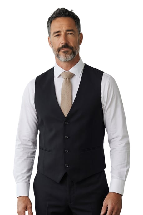 Herren Schwarzer 3-teiliger formeller klassischer Business-Arbeitsanzug – IM30 - Image 4