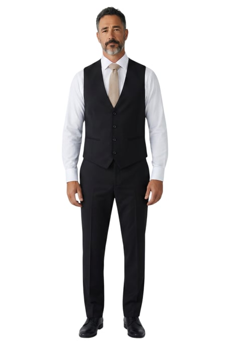 Herren Schwarzer 3-teiliger formeller klassischer Business-Arbeitsanzug – IM30 - Image 5