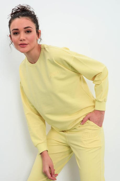 Oversized Sweatshirt und Hose Set mit Rundhalsausschnitt - Image 3