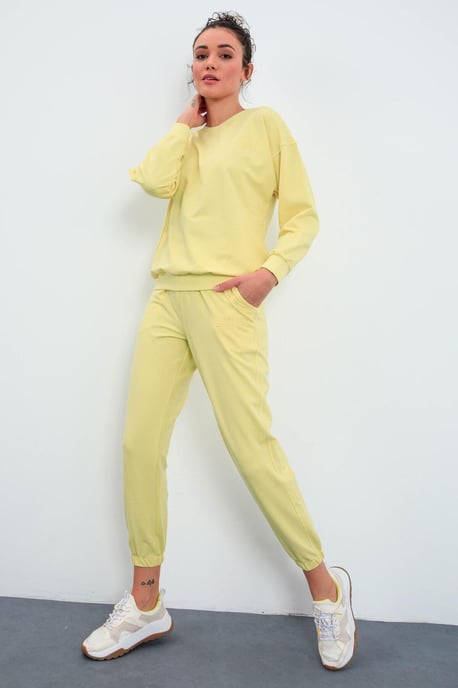 Oversized Sweatshirt und Hose Set mit Rundhalsausschnitt - Image 4