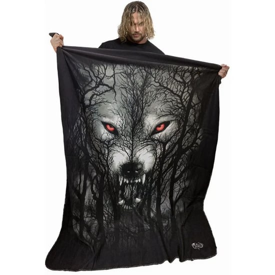 Spiral - "Forest Wolf" Zweiseitig Decke, Fleece (Schwarz) - Image 2