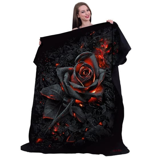 Spiral - Verbrannte Rose Decke, Fleece, Zweiseitig (Schwarz) - Image 2