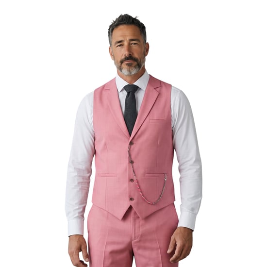 Dreiteiliger, taillierter Herrenanzug in Rosa - James - Image 4