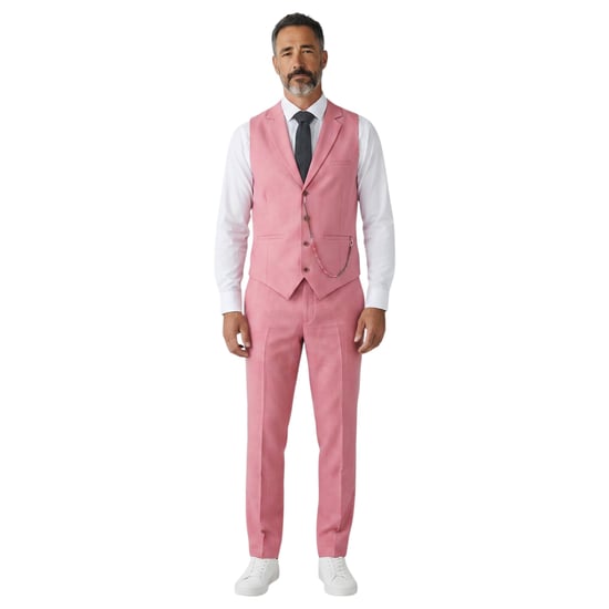 Dreiteiliger, taillierter Herrenanzug in Rosa - James - Image 5