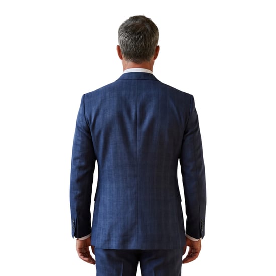 Blauer Herrenanzug mit Prince-of-Wales-Karo, 3-teilig, tailliert - IM31 - Image 6