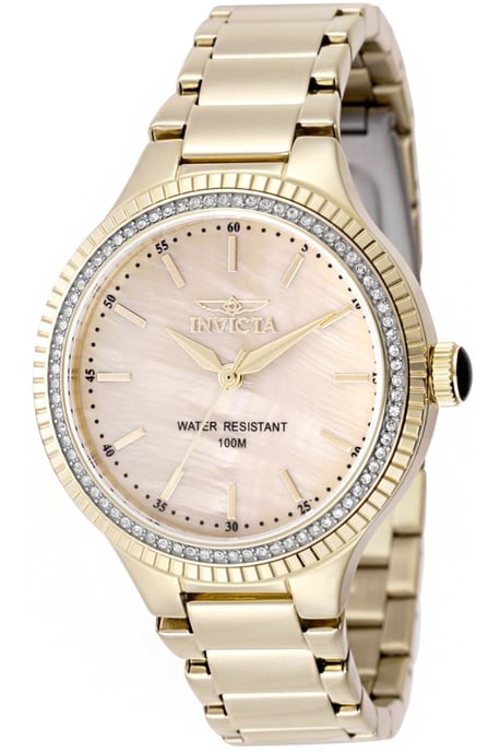 Invicta Angel 50646 Damenuhr - Quarzwerk - Edelstahl mit goldenem Zifferblatt - 38 mm - Image 1