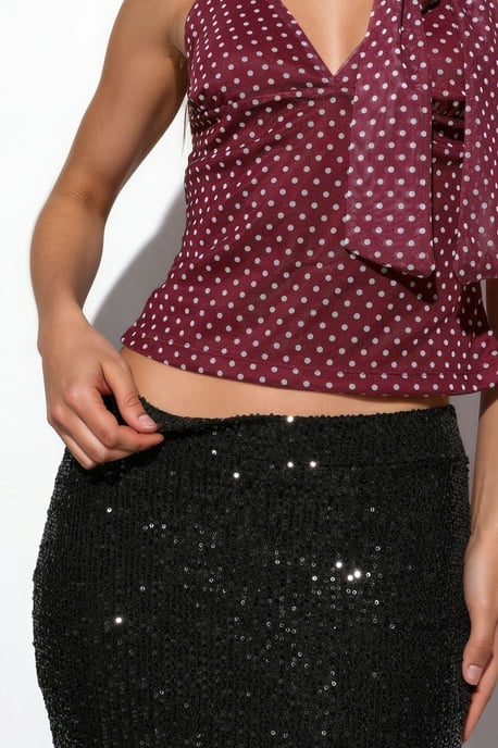 Hochtaillierte Pailletten Mini Bodycon-Rock - Image 4