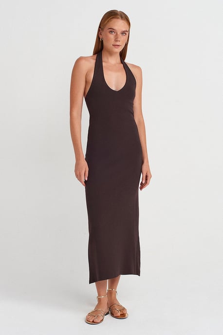 Damen Neckholder Bodycon Midikleid - Image 1