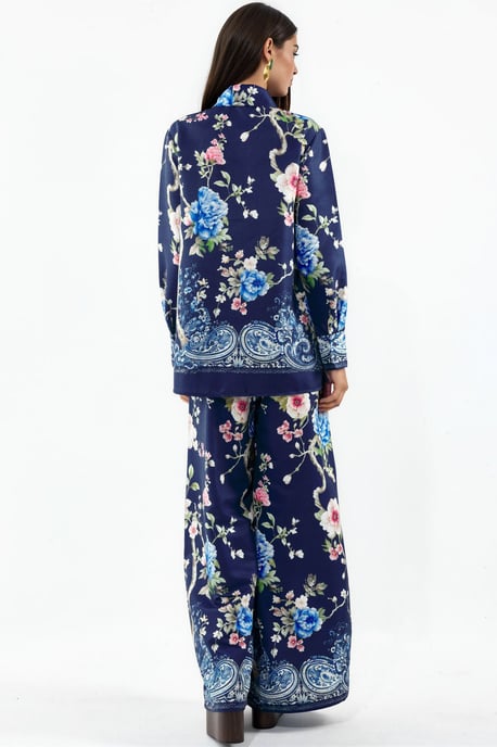 MSN Collection Blumen-Shirt und weite Hose im Set, taillenbündig - Mehrfarbig - Image 3