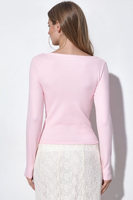 Damen Ripp Langarm-Crop-Top - Image 3