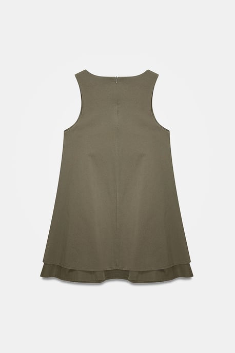 Baumwoll-Popeline Ärmelloses Mini Shift-Kleid - Image 6