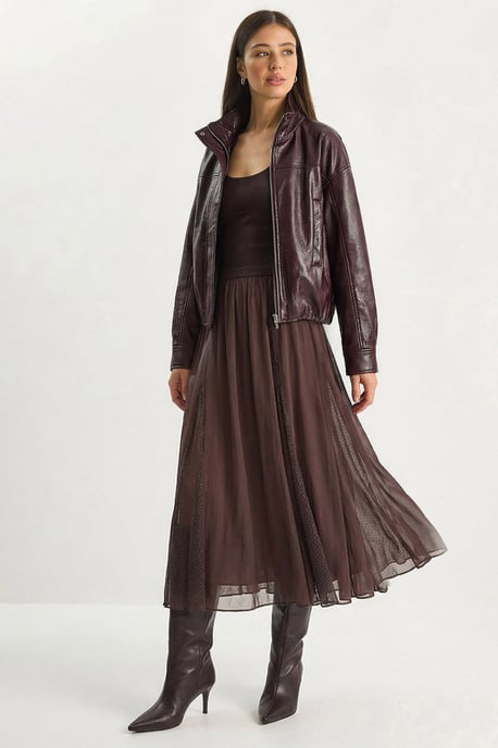 Hochtaillierte A-Linie Chiffon Maxi-Rock - Image 1