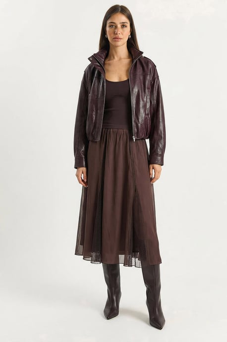 Hochtaillierte A-Linie Chiffon Maxi-Rock - Image 2