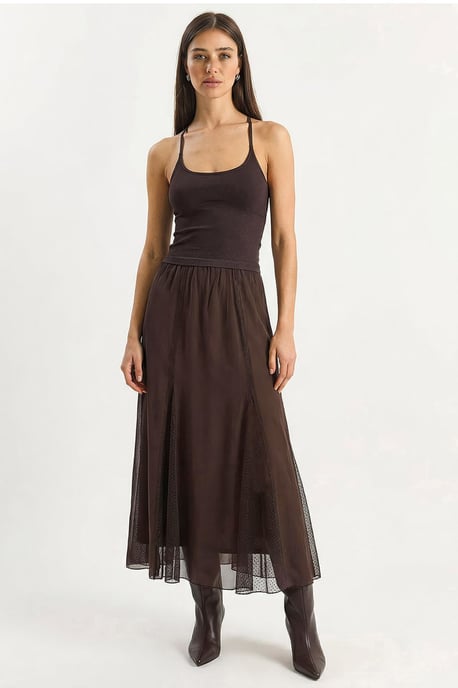 Hochtaillierte A-Linie Chiffon Maxi-Rock - Image 4