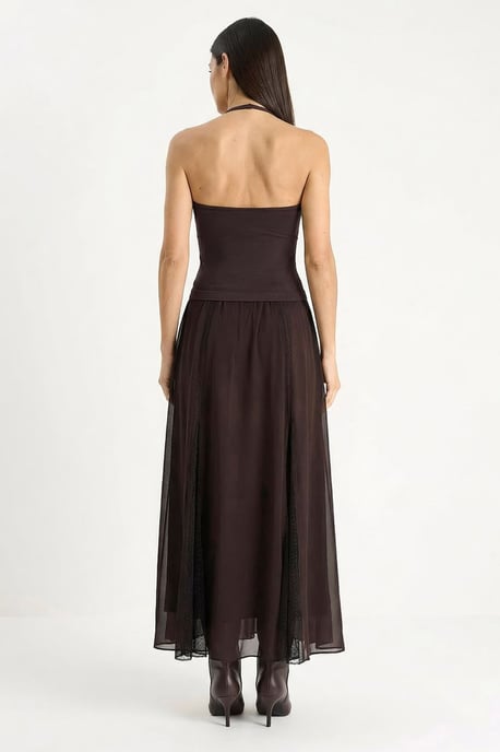 Hochtaillierte A-Linie Chiffon Maxi-Rock - Image 5