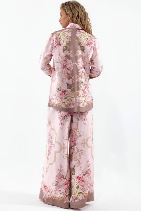 Blumensatin-Hemd und weites Hosen-Set - Image 3