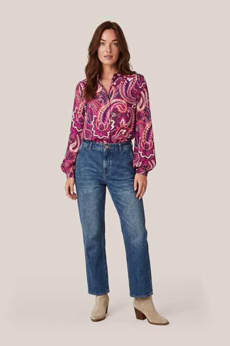 Caroline Tensen Bluse mit Chelsea-Print Magenta / Multi - Image 2