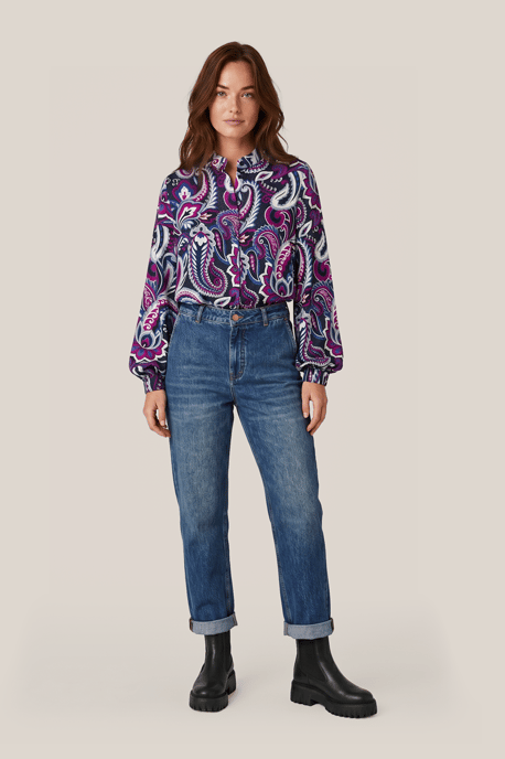 Caroline Tensen Chelsea Bluse mit Print, Marineblau/Mehrfarbig - Image 2