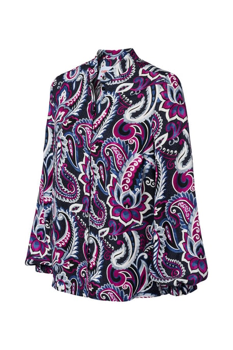 Caroline Tensen Chelsea Bluse mit Print, Marineblau/Mehrfarbig - Image 5