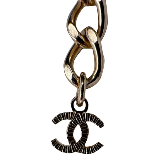 Chanel CC Verzierter Perlen-Halsreif in Gold Strass - Image 5