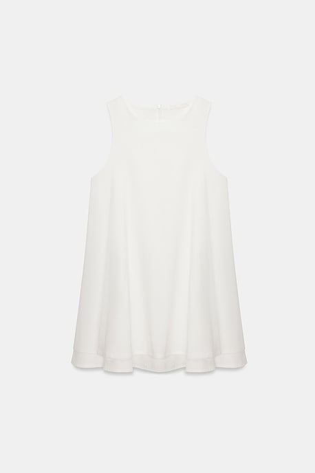 Baumwoll-Popeline Ärmelloses Mini Shift-Kleid - Image 5