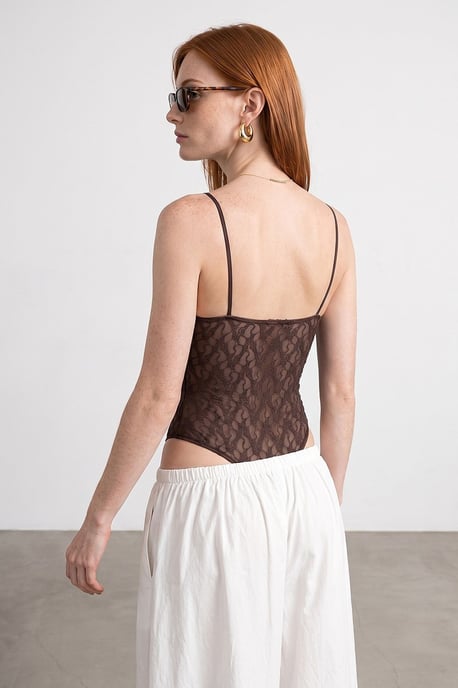 Spitzen ärmellose Bodysuit-Bluse - Image 2